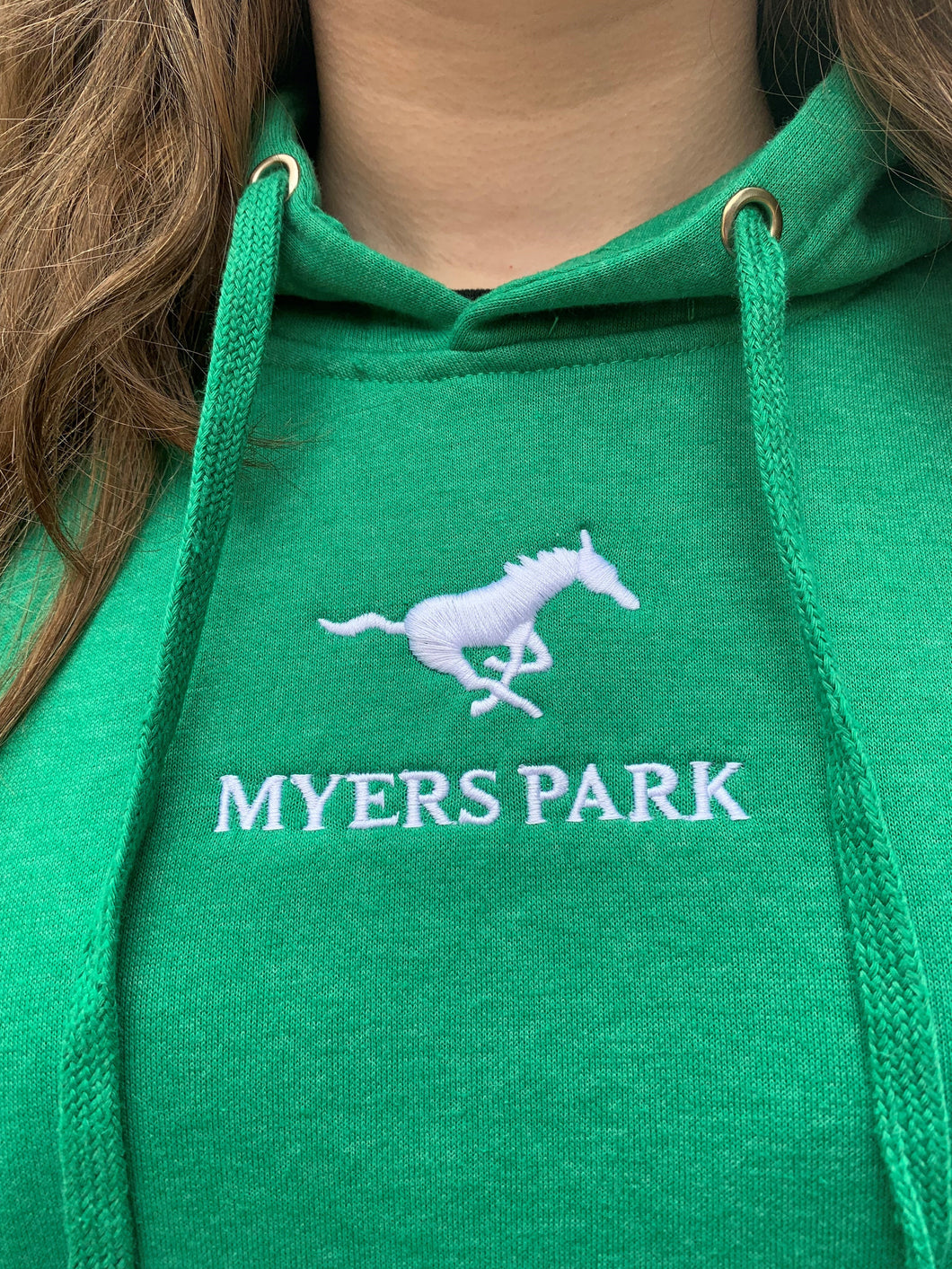 Embroidered Green Hoodie