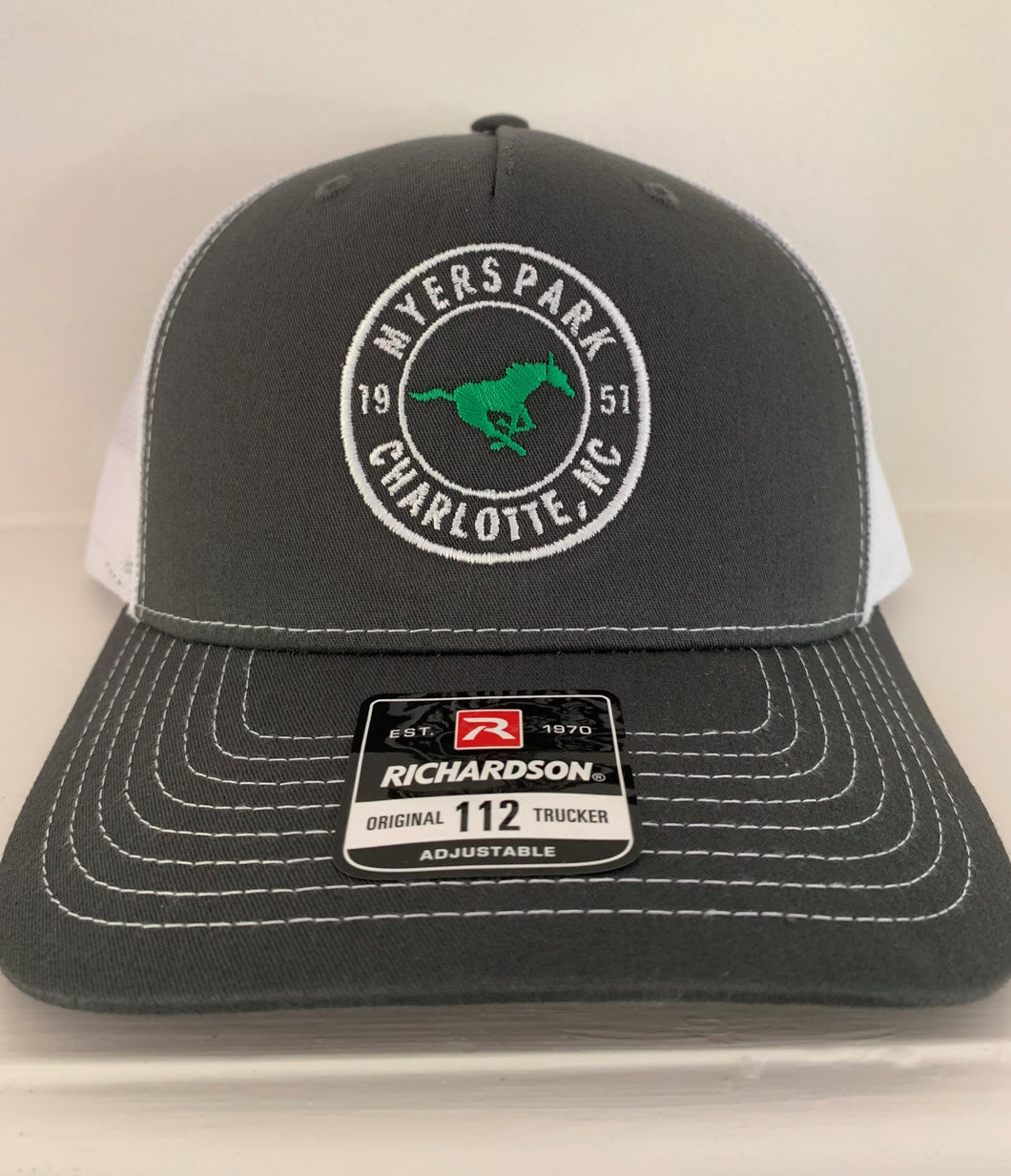 NEW Embroidered TRUCKER - Grey and White hat