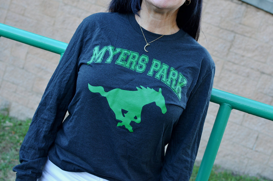 Long Sleeve - “Myers Park with Mustang” t-shirt